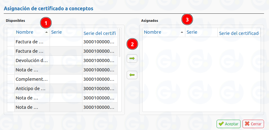 asignacion de certificado