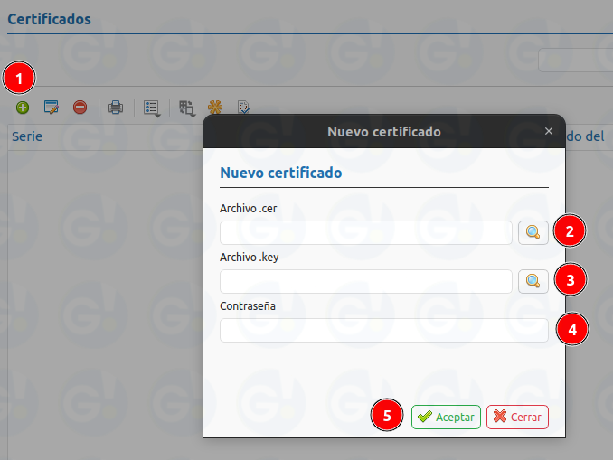 alta de certificado