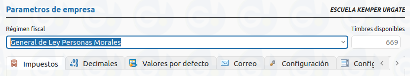 parametros de empresa