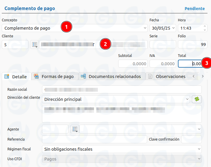 alta complemento de pago