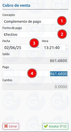 formulario cobro complemento