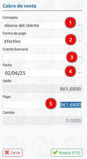 formulario de cobro