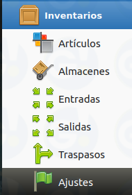 ruta ajustes de almacen