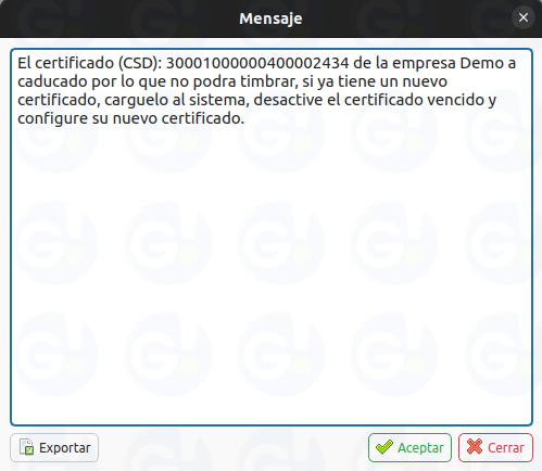 mensaje certificados